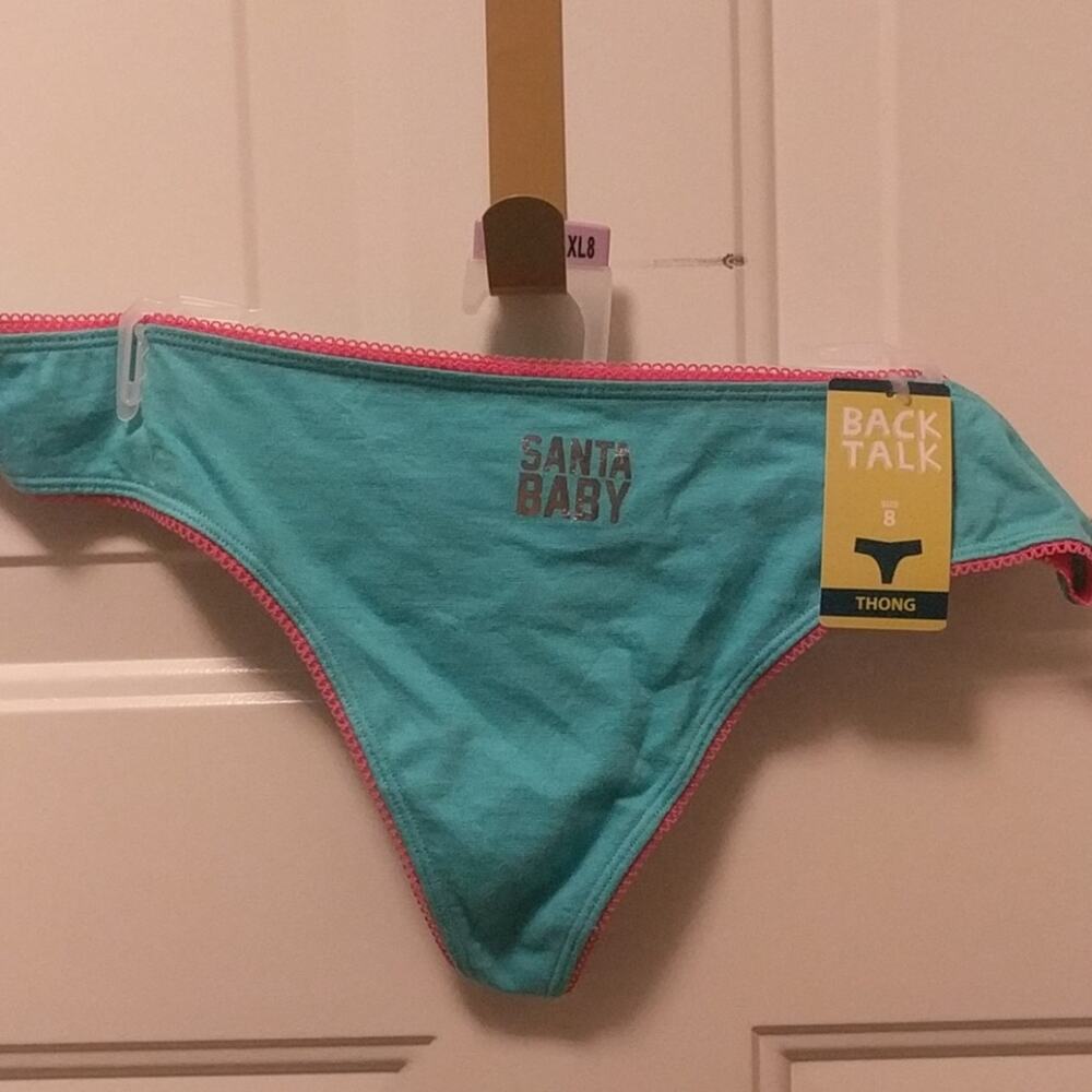 Back Talk Christmas holiday theme Santa Baby g-strong thong women's size 8 XL